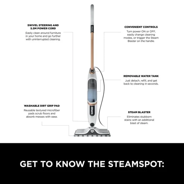 Shark Steam Blaster Technology Steam Spot Cleaner - Weiß & Poly Copper | S2001UK