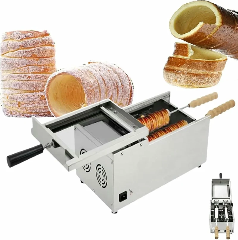 Backofen, 1500 W, 1500W Elektrischer Kaminkuchen-Brötchen-Maker, Gewerblicher Kaminkuchenofen, Ungarischer Kaminkuchen
