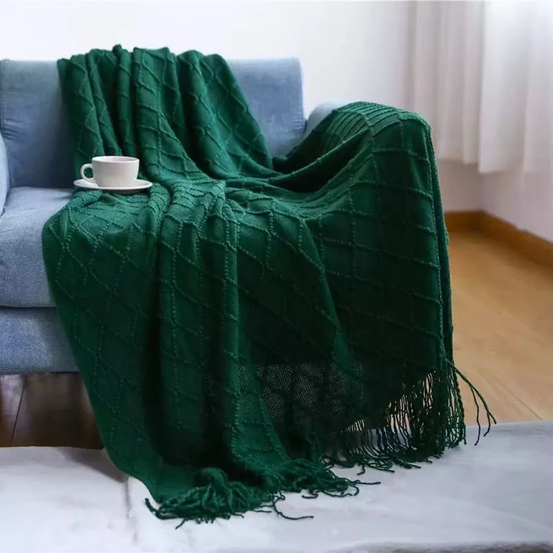 Strukturierte Strick dekorative Wurfdecke