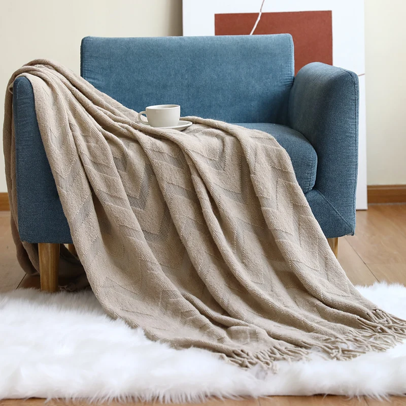Dekorativer gestrickter Wurfdecke