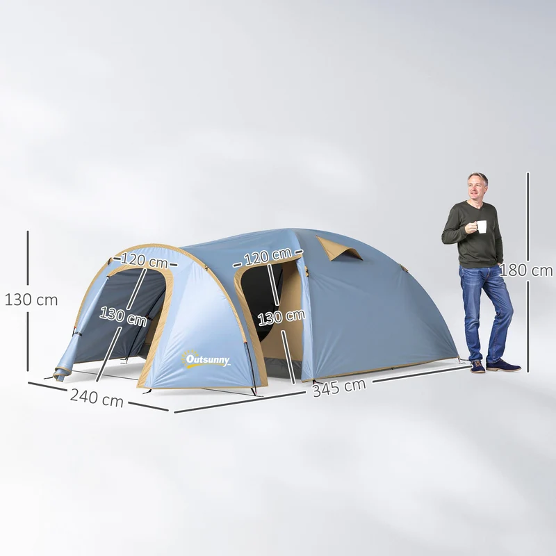 Campingzelt 4 Personen Wasserdicht Tunnelzelt Camping Outdoor Zelt