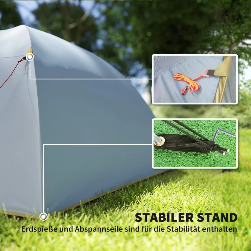 Campingzelt 4 Personen Wasserdicht Tunnelzelt Camping Outdoor Zelt