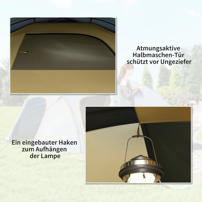 Campingzelt 4 Personen Wasserdicht Tunnelzelt Camping Outdoor Zelt
