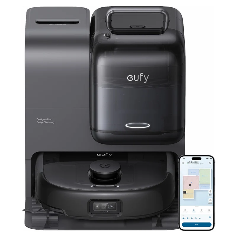Eufy Omni E28 Robot Vacuum, Mop und Portable Deep Cleaner mit All-in-One Station - Schwarz | T2352V11