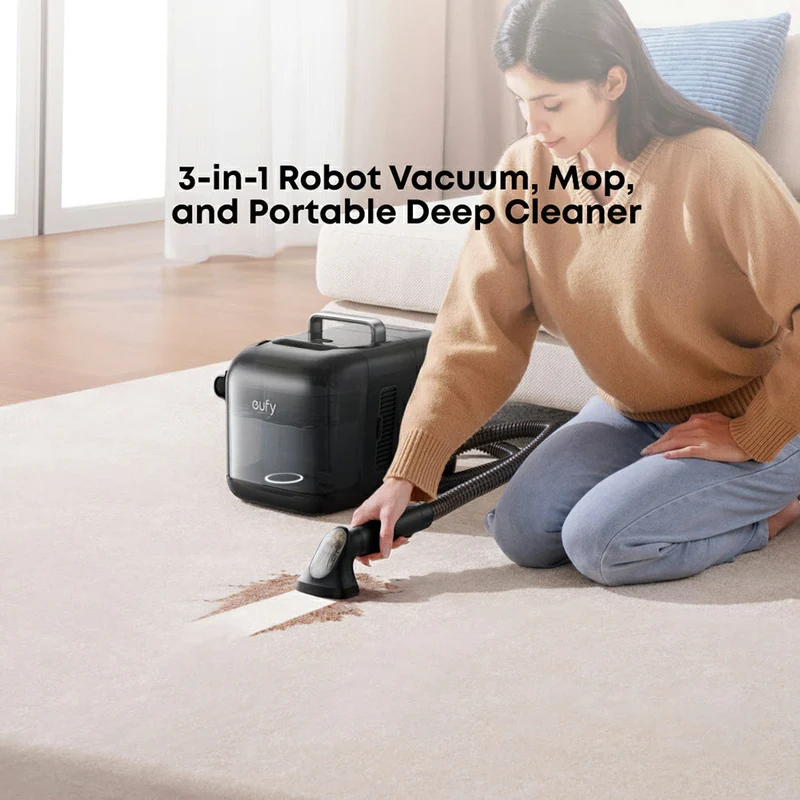 Eufy Omni E28 Robot Vacuum, Mop und Portable Deep Cleaner mit All-in-One Station - Schwarz | T2352V11
