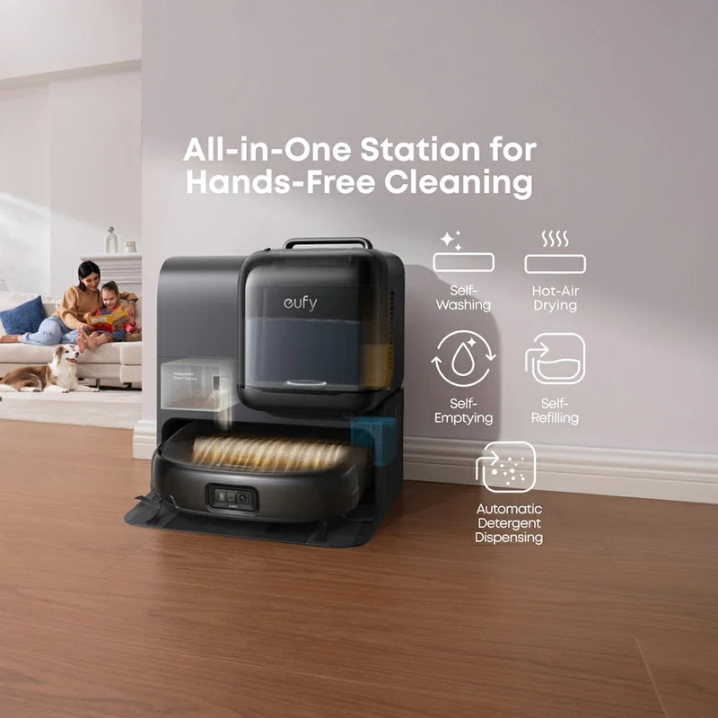 Eufy Omni E28 Robot Vacuum, Mop und Portable Deep Cleaner mit All-in-One Station - Schwarz | T2352V11