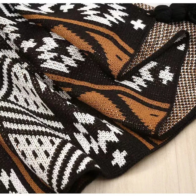 Gemütliche Strickwurfdecke