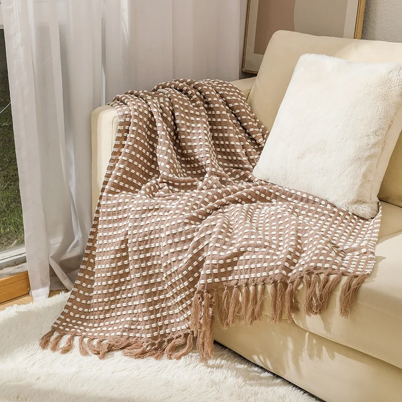 Gemütliche Waffelweave-Wurfdecke