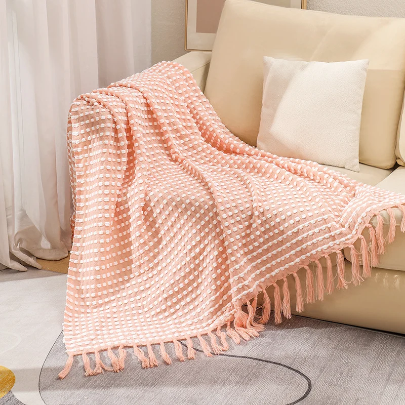 Gemütliche Waffelweave-Wurfdecke