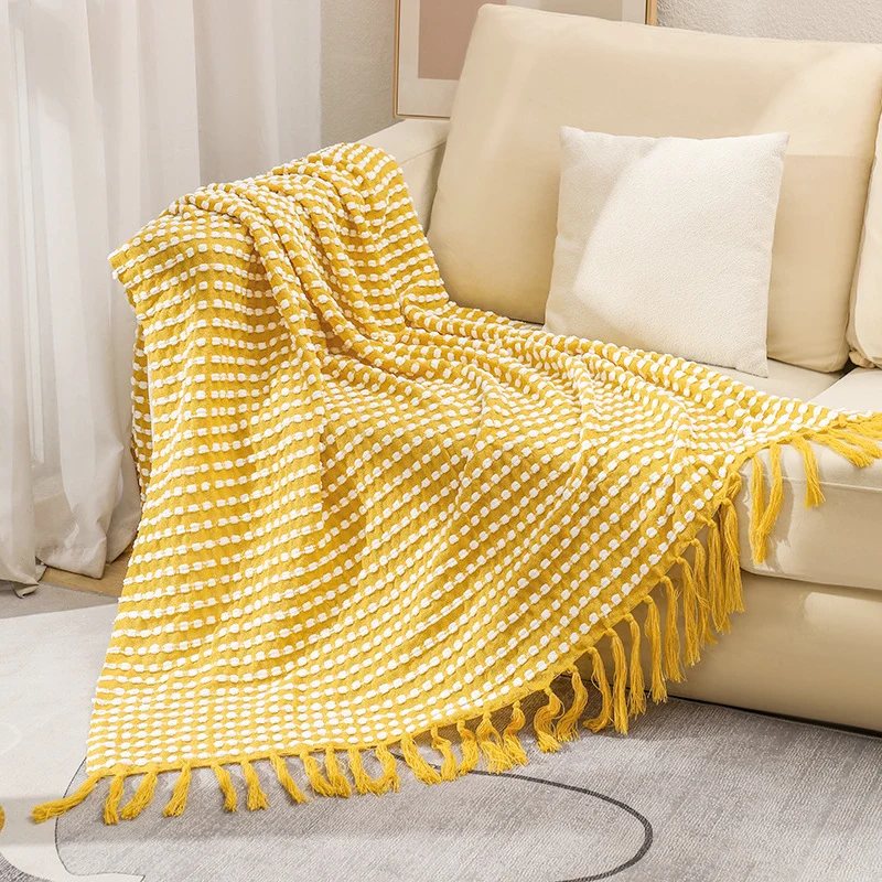 Gemütliche Waffelweave-Wurfdecke