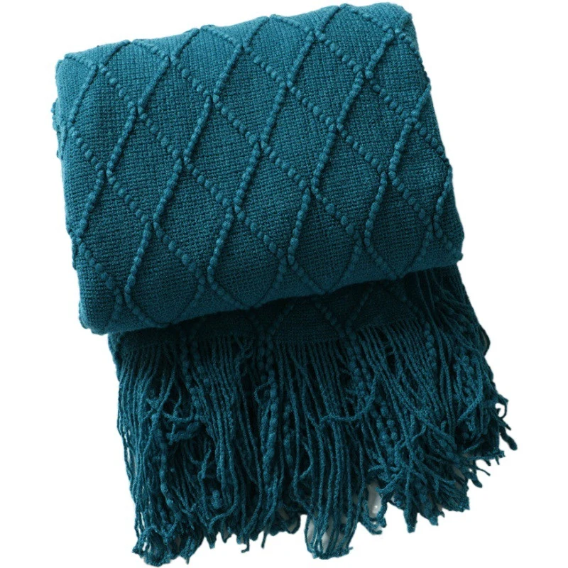 Gemütliche strukturierte gestrickte Wurfdecke