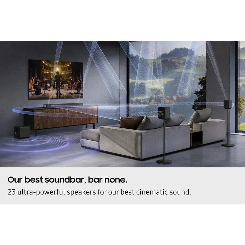 Samsung Q-Series 11.1.4CH Soundbar mit Subwoofer & Rear Speakers - Titan Schwarz | HW-Q990F/XU