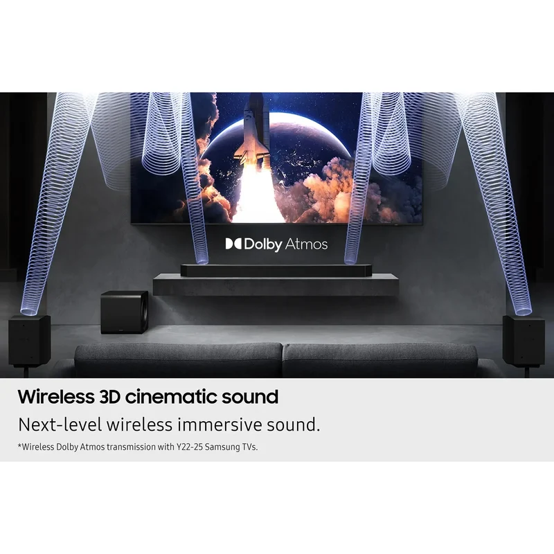Samsung Q-Series 11.1.4CH Soundbar mit Subwoofer & Rear Speakers - Titan Schwarz | HW-Q990F/XU