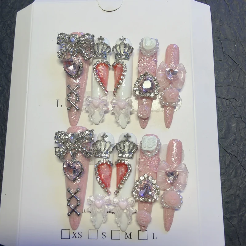 Strass Verzierte Press-On Nagelkunst Set
