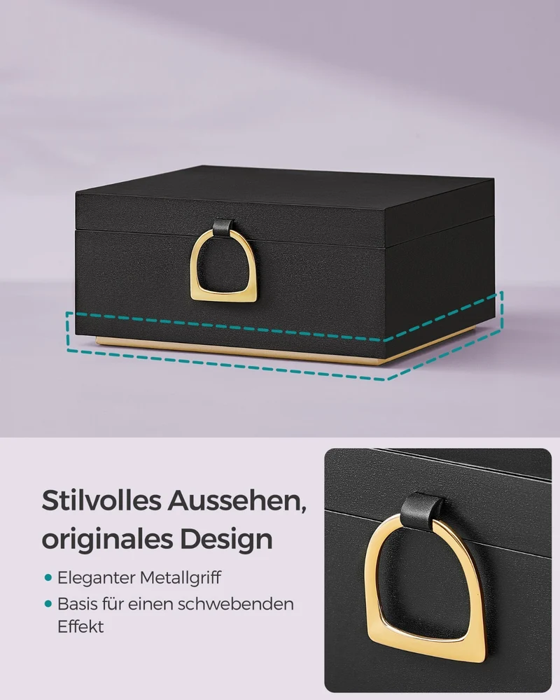 Schmuckkästchen 2 Ebenen Griff Schmuckkasten Schmuckbox Samt