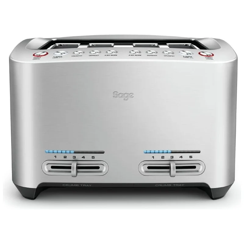 Sage The Smart Toast 1900W 4 Slice Toaster - Brushed Aluminium | BTA845UK