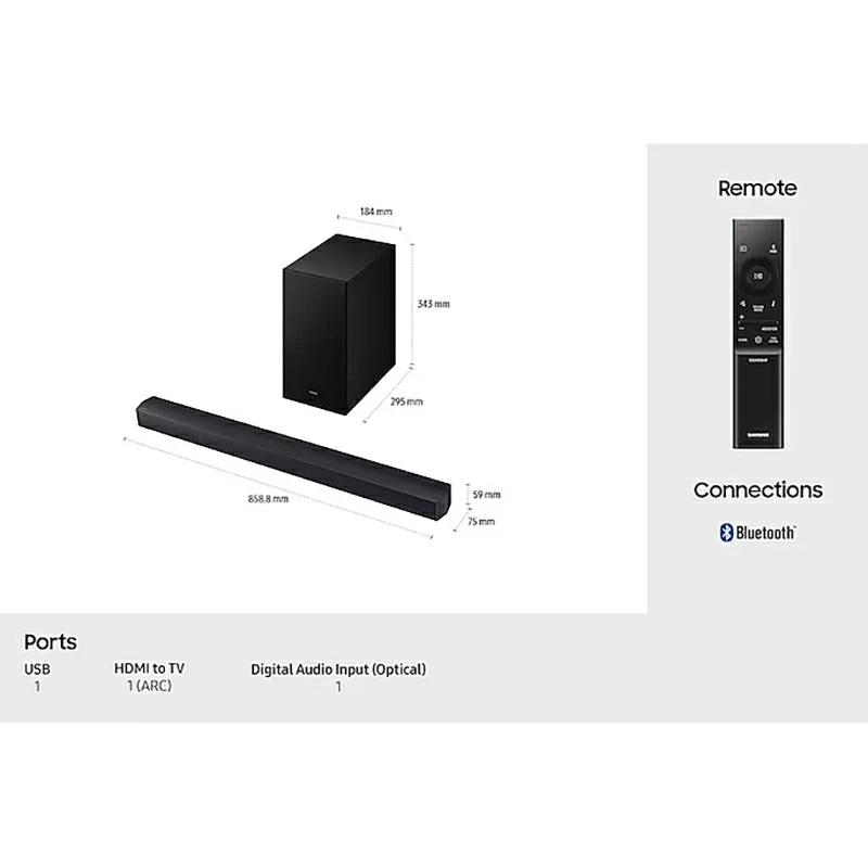 Samsung B450F B-Series 2.1CH Soundbar mit Subwoofer | HW-B450F/XU