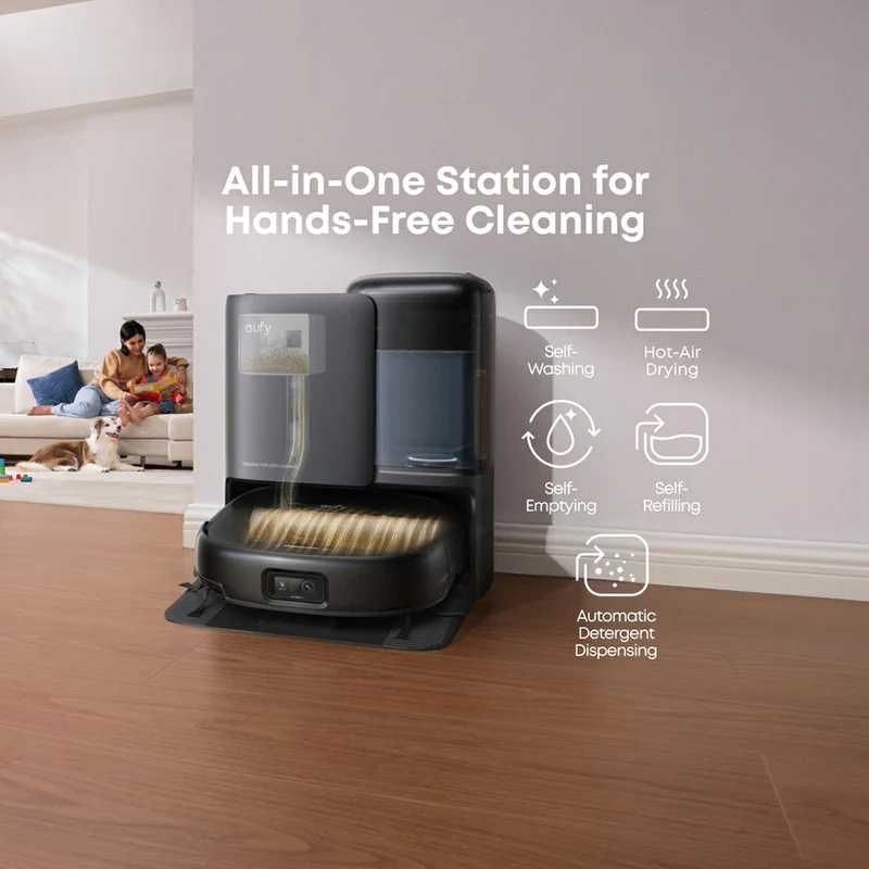 Eufy Omni E25 Robot Vacuum und Mop mit All-in-One Station - Schwarz | T2353V11