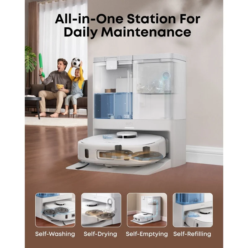 Eufy X10 Pro Omni Robot Vacuum und Mop mit All-in-One Station- Weiß | T2351221