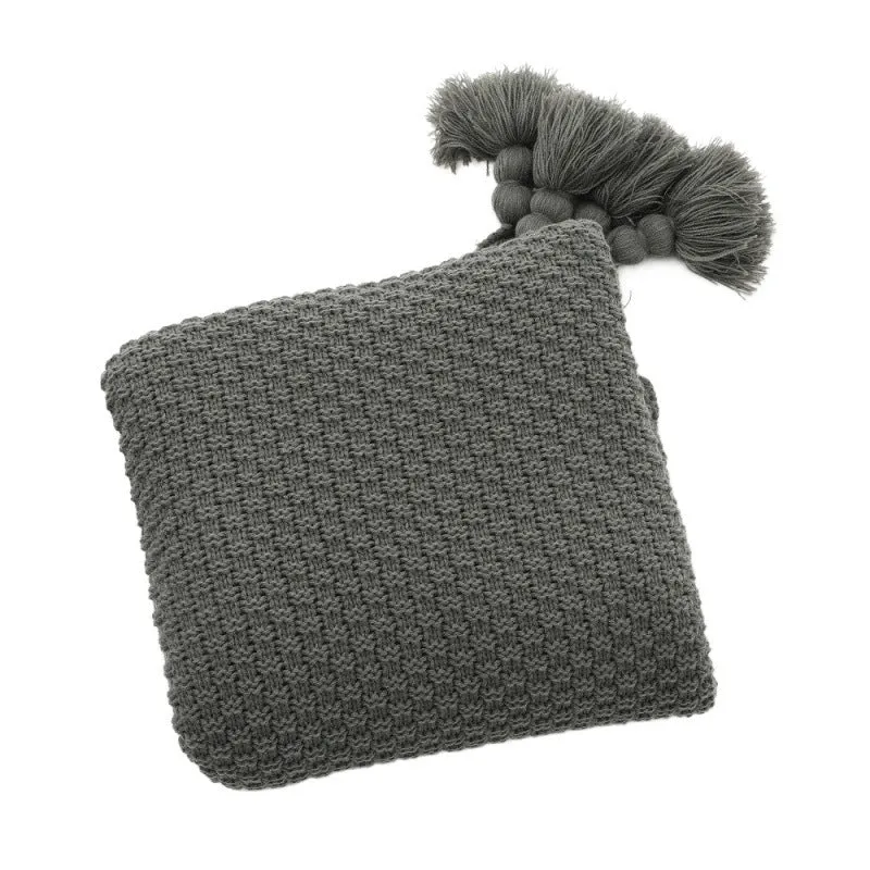 Strukturierte Strickwurfdecke