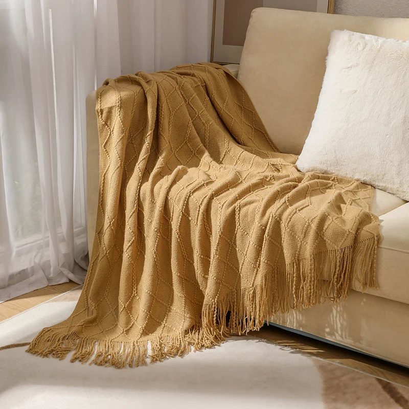 Gemütliche Strickwurfdecke