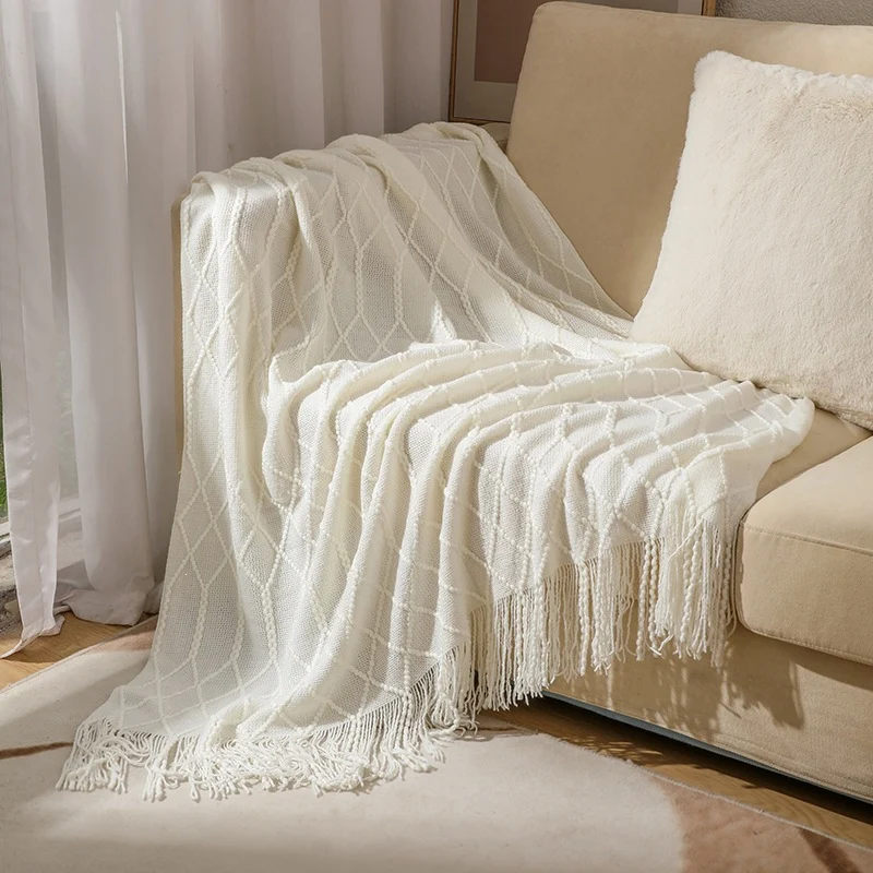 Gemütliche Strickwurfdecke