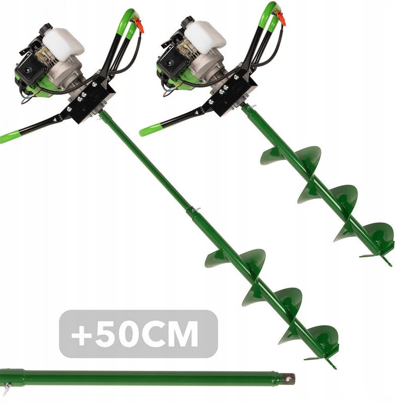 Erdbohrer Benzin Erdlochbohrer Pfahlbohrer 3 Bohrer Verlängerung Set