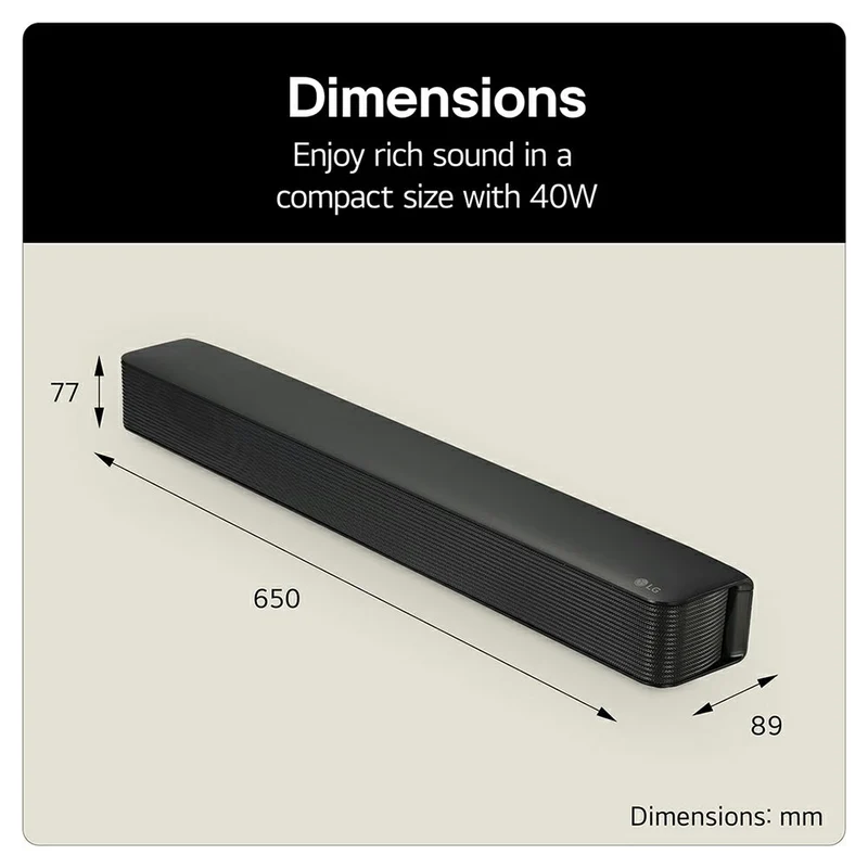LG 2.0CH Soundbar - Schwarz | SQM1.AGBRLLK