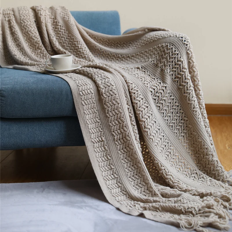 Premium Handgefertigte Strickwurfdecke