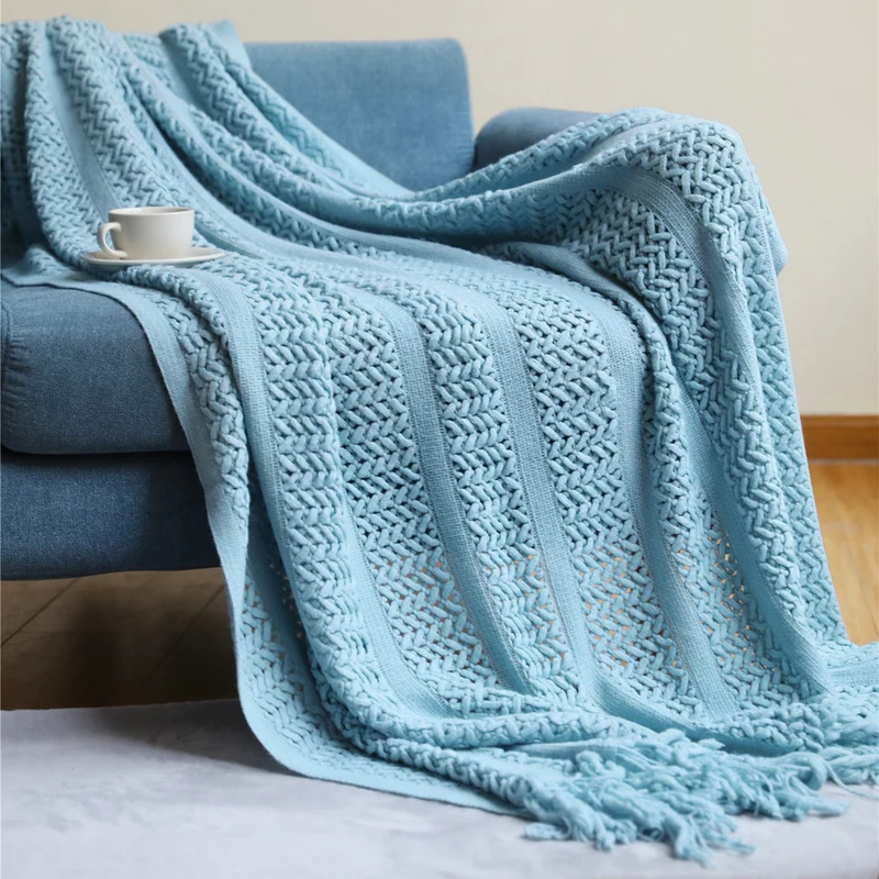 Premium Handgefertigte Strickwurfdecke