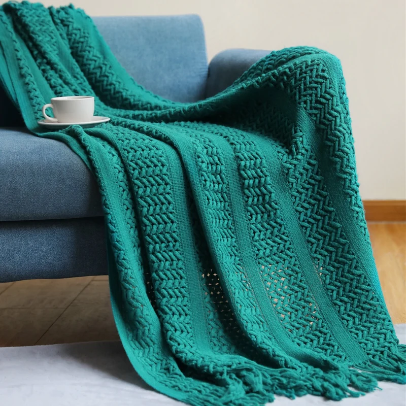 Premium Handgefertigte Strickwurfdecke