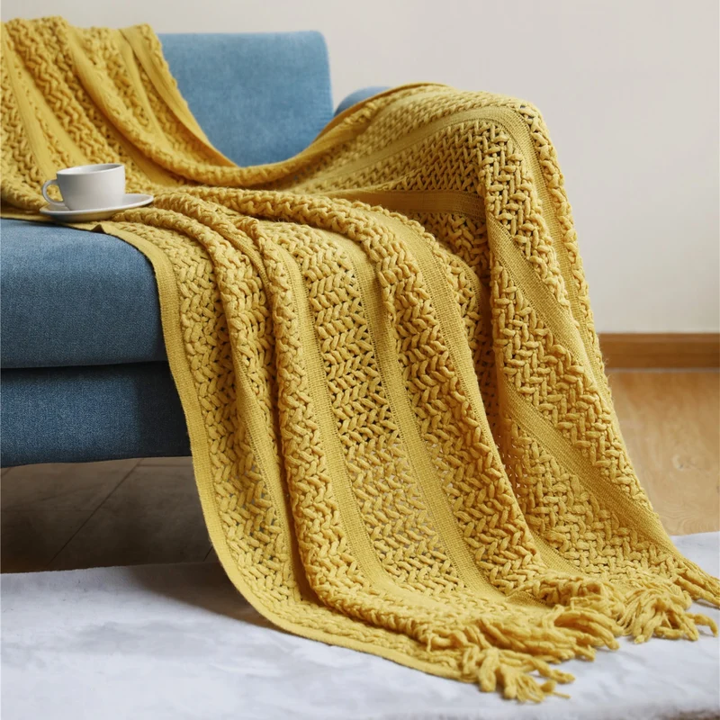 Premium Handgefertigte Strickwurfdecke