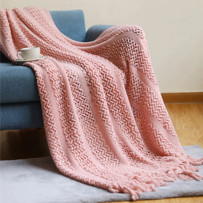 Premium Handgefertigte Strickwurfdecke