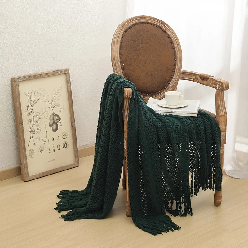 Premium Handgefertigte Strickwurfdecke