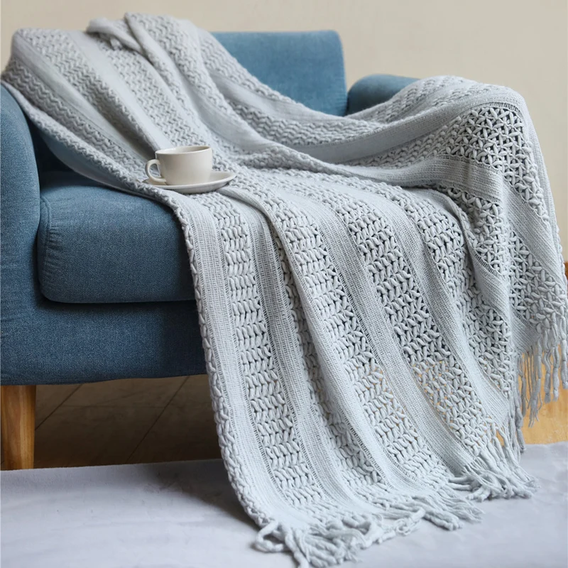 Premium Handgefertigte Strickwurfdecke