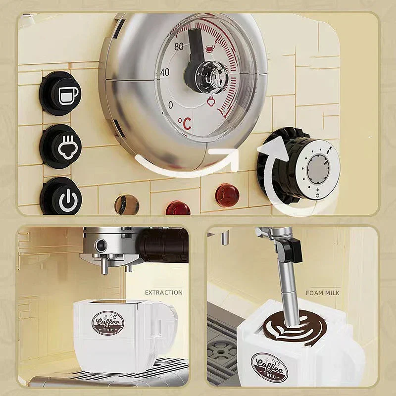 Skanto | 678PCS Kreativ-Serie Klassische Kaffeemaschine Bausteine Automatische Getränkemaschine Modell Bauspielzeug Geschenk für Kinder