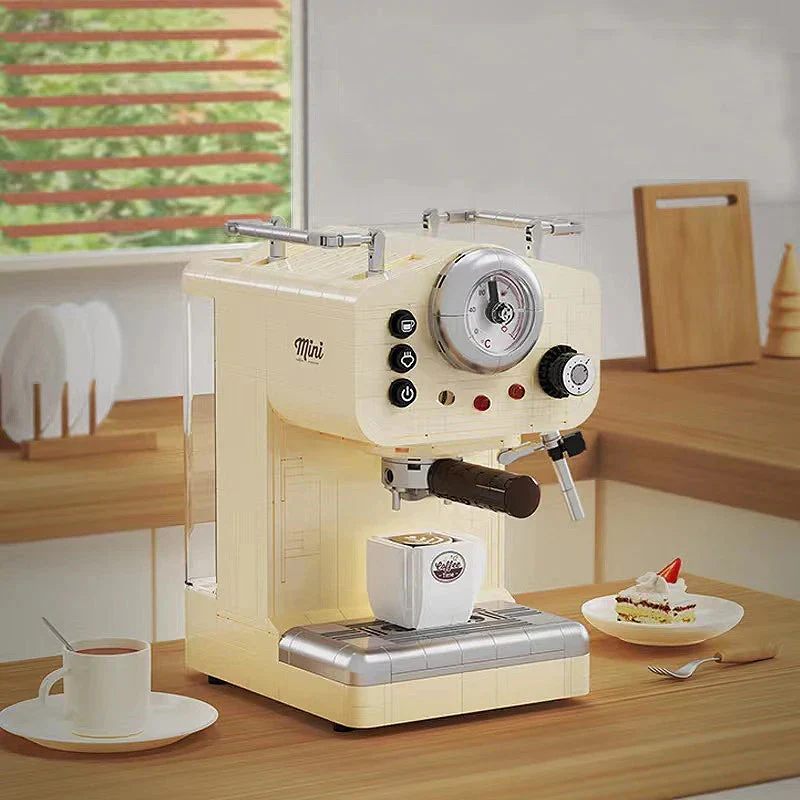 Skanto | 678PCS Kreativ-Serie Klassische Kaffeemaschine Bausteine Automatische Getränkemaschine Modell Bauspielzeug Geschenk für Kinder
