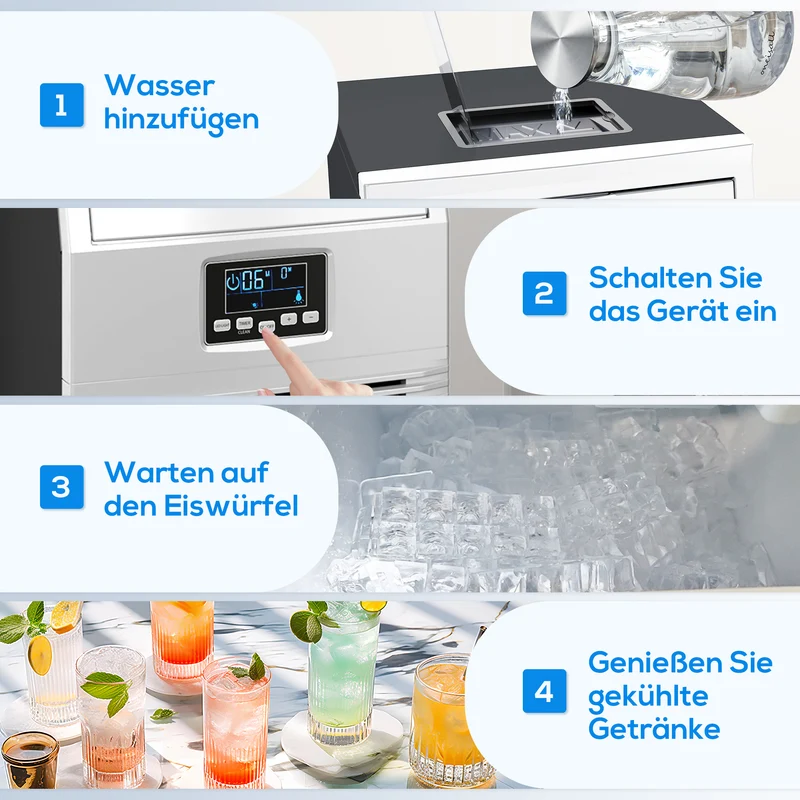 Eiswürfelmaschine LED Beleuchtung Eiswürfelbereiter Eismaschine