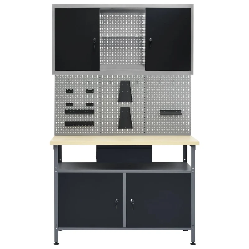 Werkbank 3 Werkzeugwaende 1 Wandschrank Werkstatt Arbeitsplatz Werkstatteinrichtung