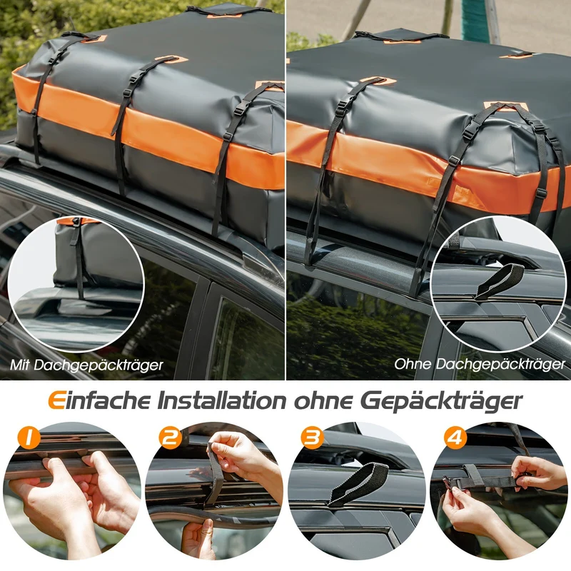 600 L Dachbox Dachkoffer Faltbar Aufbewahrungsbox Dachtasche 132x100x43 cm