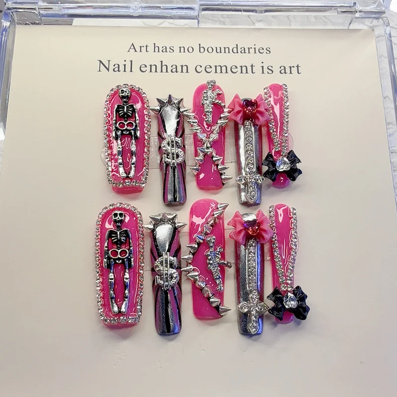 Gothic-Themen Press-On Nagelkunst Set