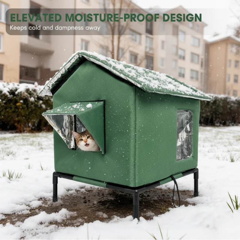 🏠 Nur für kurze Zeit: 50 % Rabatt + versandkostenfrei! 🐈 Erhöhtes Outdoor-Katzenhaus für jedes Wetter – wasserdicht, isoliert, faltbar 🌧️