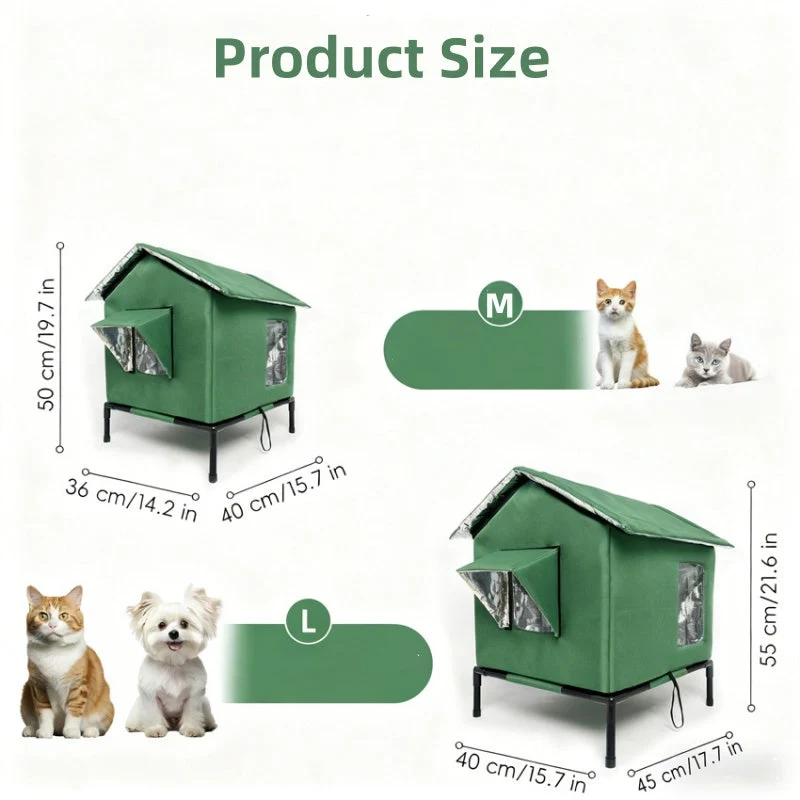 🏠 Nur für kurze Zeit: 50 % Rabatt + versandkostenfrei! 🐈 Erhöhtes Outdoor-Katzenhaus für jedes Wetter – wasserdicht, isoliert, faltbar 🌧️
