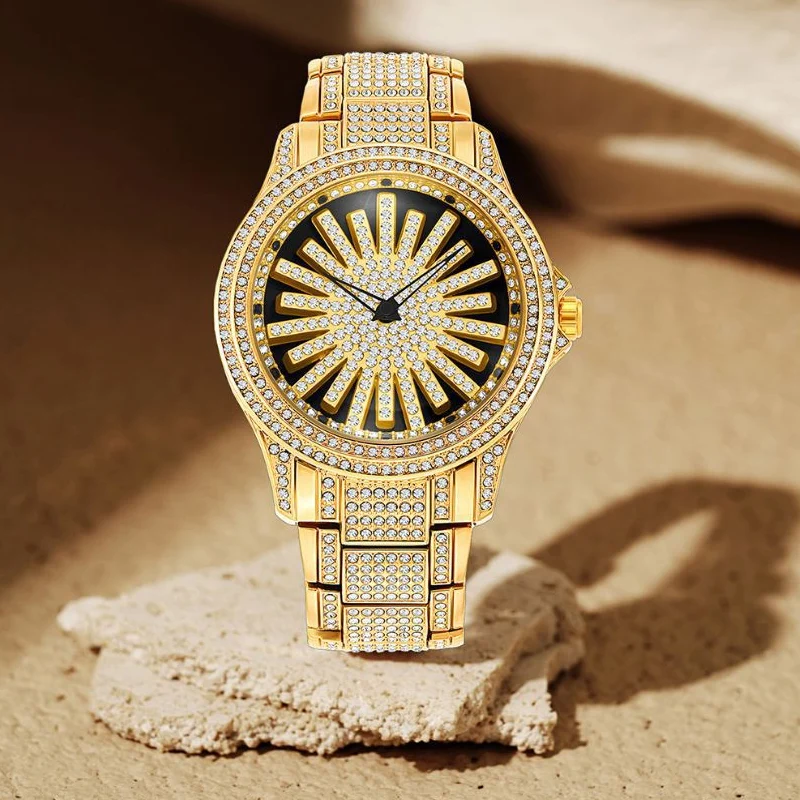⌚ LIMITIERTES ANGEBOT: 50% RABATT+versandkostenfrei! 💎 Herrenuhr mit drehbarer Lünette – Vollbesetzt mit funkelnden Steinen & Präzises Quarzwerk ✨