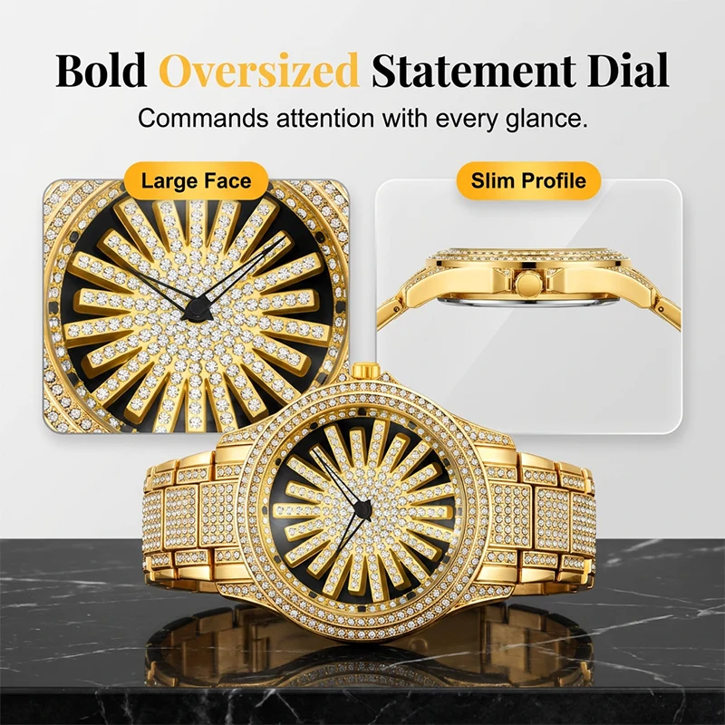 ⌚ LIMITIERTES ANGEBOT: 50% RABATT+versandkostenfrei! 💎 Herrenuhr mit drehbarer Lünette – Vollbesetzt mit funkelnden Steinen & Präzises Quarzwerk ✨