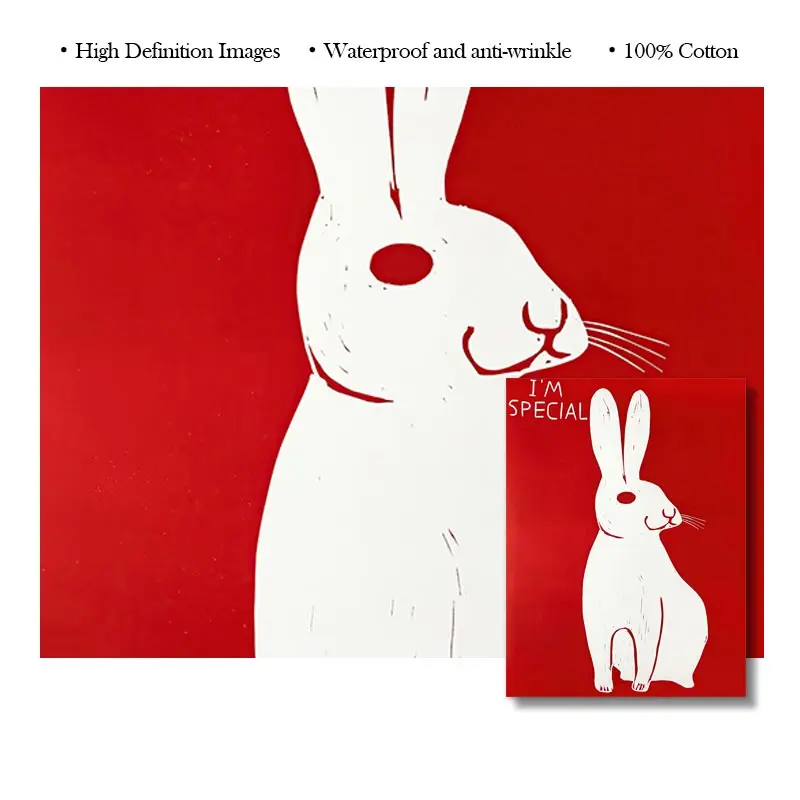 Skanto | David Shrigley Hase Katze Wein Keks Schnelle Wandkunst Abstrakte Drucke Leinwandgemälde Nordisches Poster Bilder Wohnzimmer Dekor