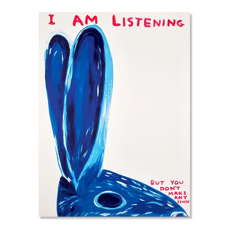 Skanto | David Shrigley Hase Katze Wein Keks Schnelle Wandkunst Abstrakte Drucke Leinwandgemälde Nordisches Poster Bilder Wohnzimmer Dekor
