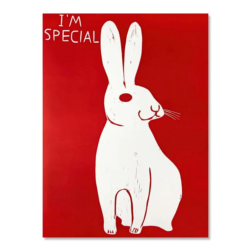 Skanto | David Shrigley Hase Katze Wein Keks Schnelle Wandkunst Abstrakte Drucke Leinwandgemälde Nordisches Poster Bilder Wohnzimmer Dekor