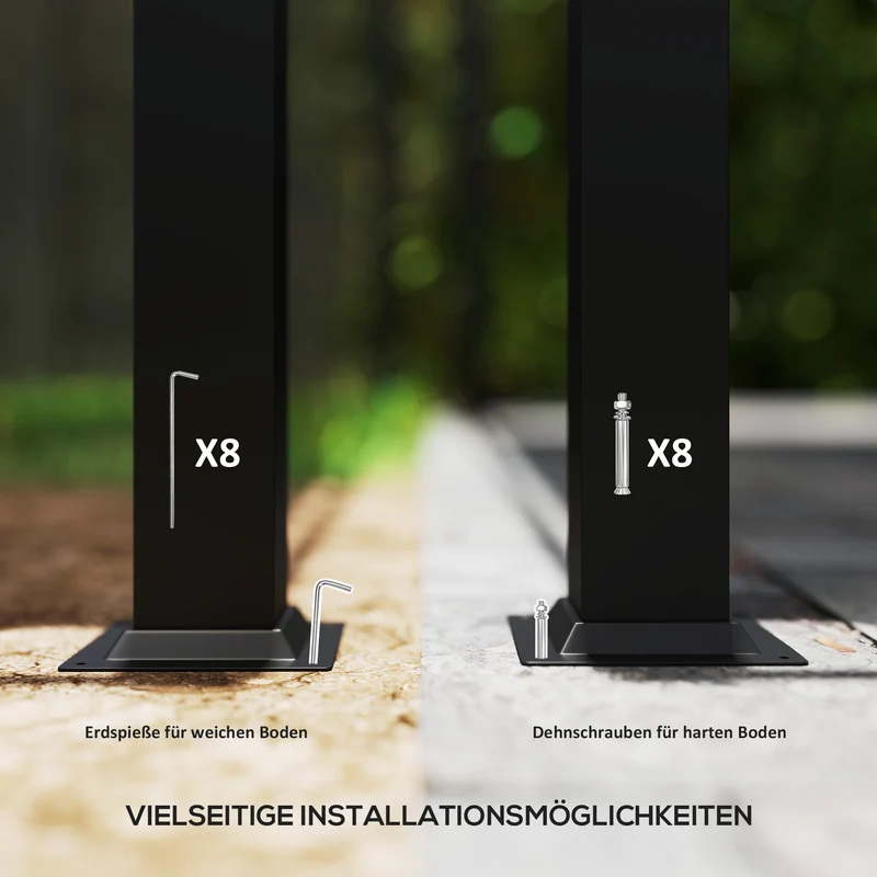 Garten-Pergola 3x3m ausziehbares Dach Magnetpad UPF30+ Pavillon Cremeweiß