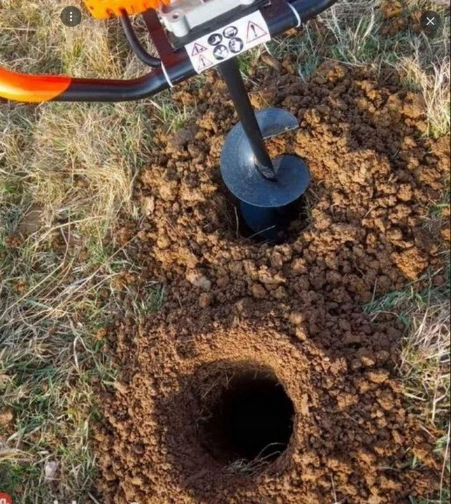 Erdbohrer Benzin 5,2 PS Pfahlbohrer Erdlochbohrer 3 Bohrer Erdbohrgerät
